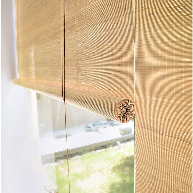 Japanese bamboo curtains outdoor blinds 竹帘 / Bamboo Curtain Curtain Shutter Door Curtain Sun-Proof Study Balcony Tea Room Shading Classical Roll-up Lifting Bamboo Curtain