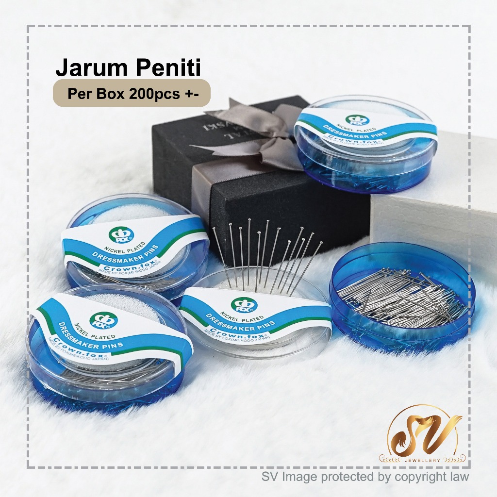 Jarum Peniti Tudung Panjang & Tajam Hard Steel Pin Cushion Pack Scarf Needle Pin Tudung Hijab 31 Mm Murah Borong