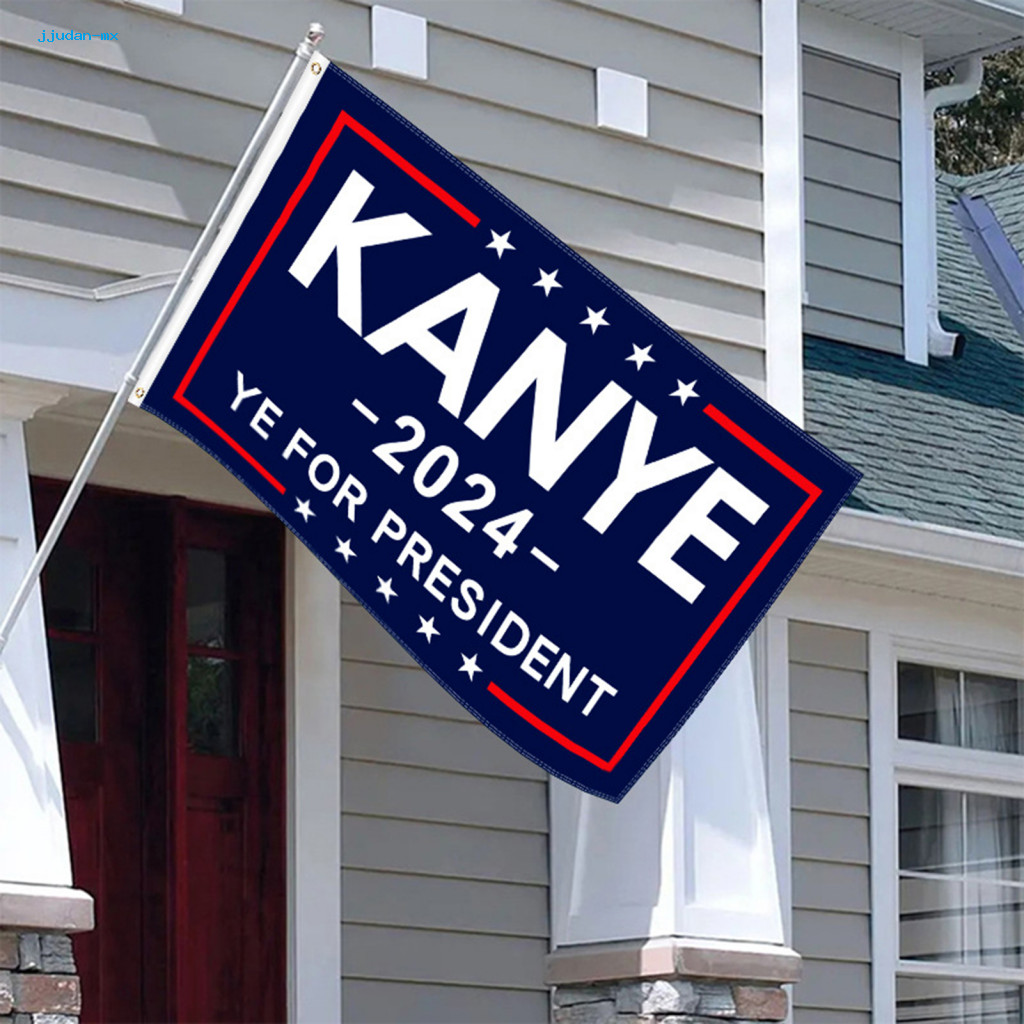 JD Kanye Campaign Flag Kanye West Supporter Merchandise Flag Kanye 2024 Campaign Flag Double Sided Heavy Duty Us Election Banner for Outdoor Garden 2 Metal Grommets