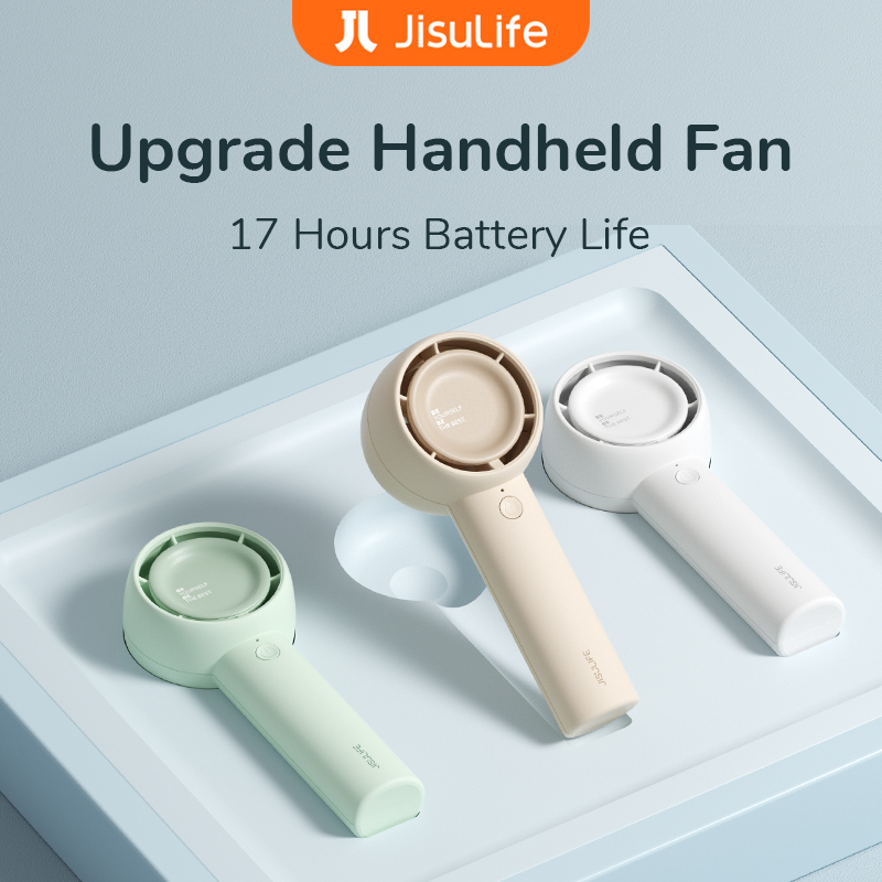 JISULIFE Mini Fan 4500mAh Battery Protable Handheld Fans With New Technology Turbofan 3-speed Wind Bladeless Safety Upgrade