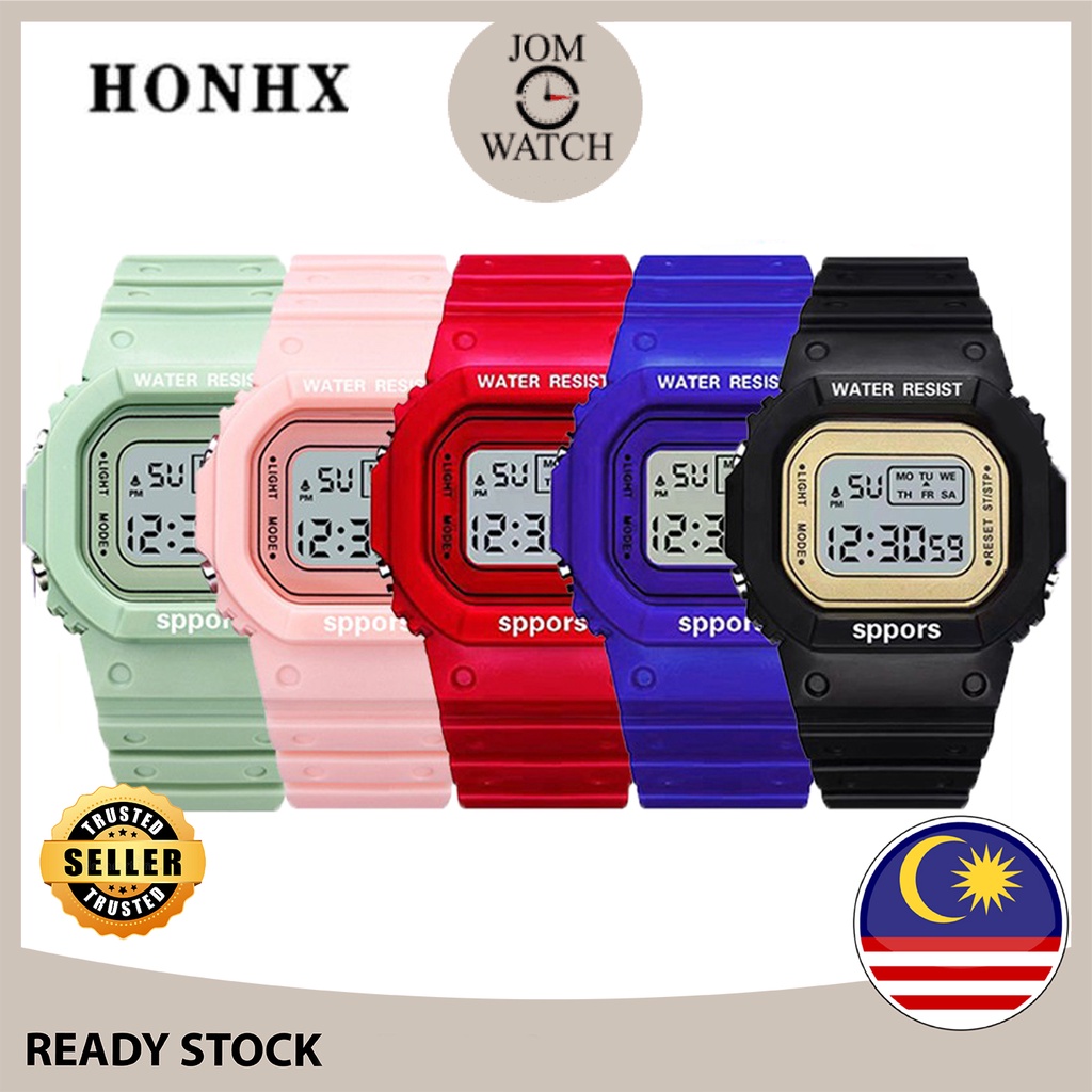 [JOM PROMOSI PANAS] 2 YEARS WARRANTY HONHX Sports Watch Digital LED Men Women Kids Watch Jam Tangan Lelaki Kanak