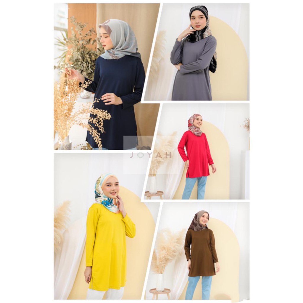 Joyah Premium Muslimah/XS-XL/Baju Sukan Muslimah/Plain Jersi/ Microfiber Eyelet