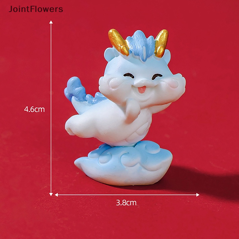 JSMY 2024 New Year Gifts Figurines Miniature Cute Cartoon Dragon Crafts Micro Animal Landscape Ornaments For Home Desktop Decorations JSS