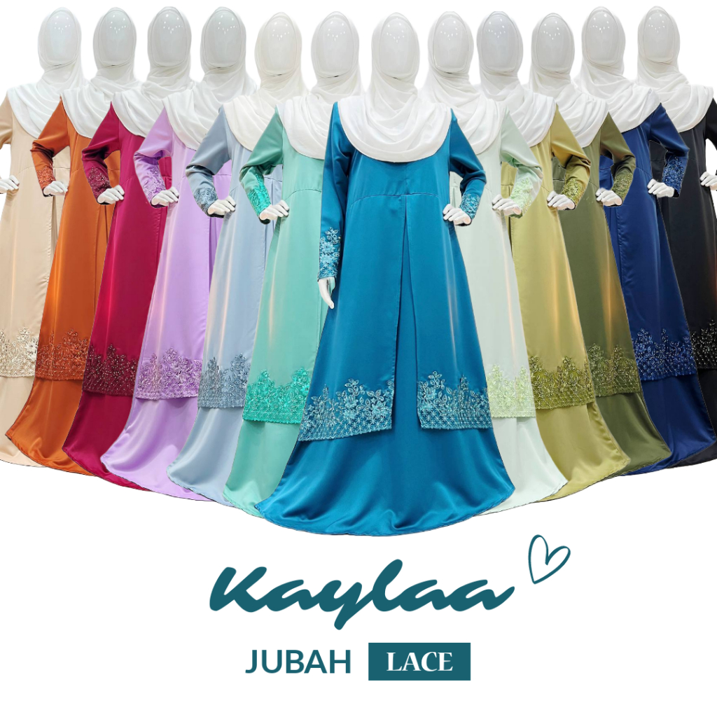 JUBAH LACE KAYLAA RAYA 2024 - VVIP ROYAL KING, A-CUT PLUS SIZE, NUDE, BRICK, MAROON, DUSTY, MINT, OLIVE, NAVY, BLACK