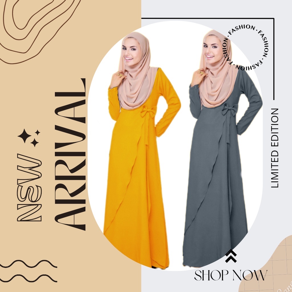 JUBAH MUSLIMAH TURKI FASHION - MODEST WEAR MAXI FREE SIZE GAMIS PLUS SIZE JUBAH MURAH PLAIN ABAYA DRESS KAFTAN