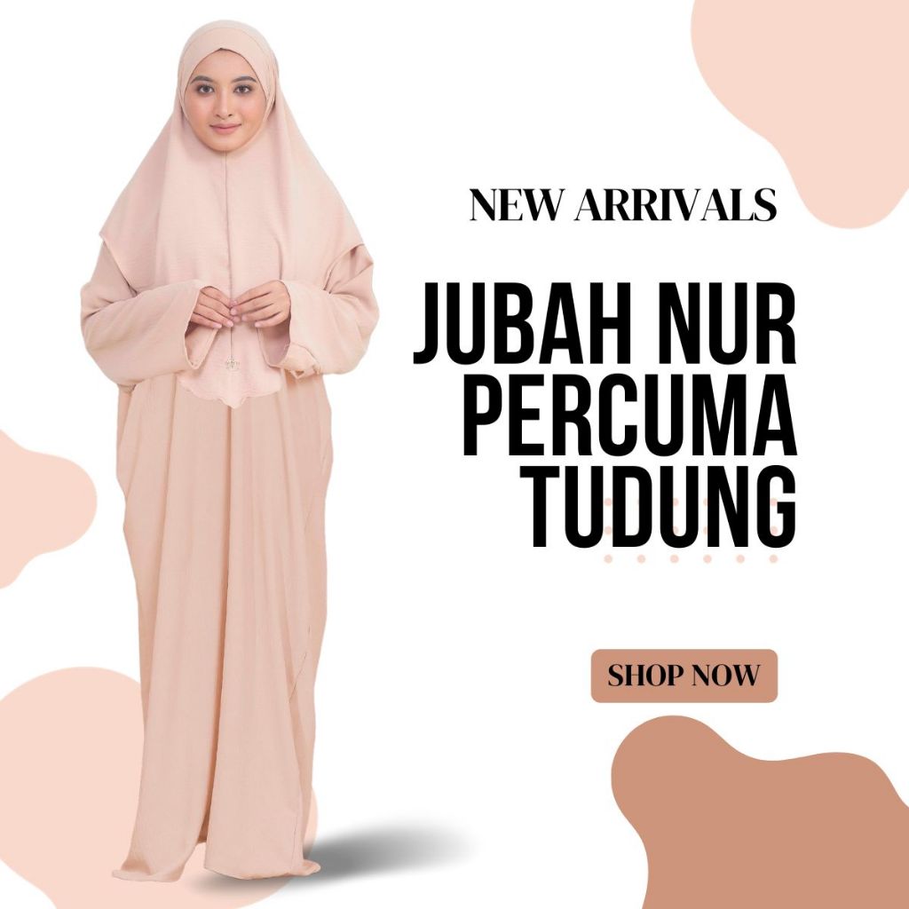 Jubah Nur percuma tudung free size