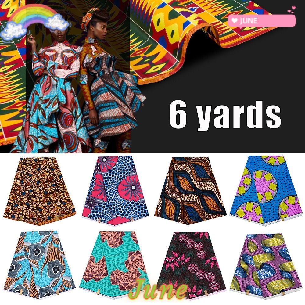 JUNE1 Batik Fabric, Double-sided Polyester African Fabric, Pagne Ankara Patchwork Textile DIY