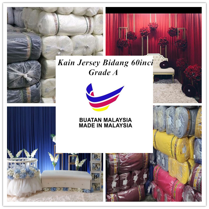 Kain Jersey Grade A Jenama Royal Fabric , Kain Sarung Kusyen, Alas Meja, Skirting, Interlock JC 60 inc [0.5 meter]