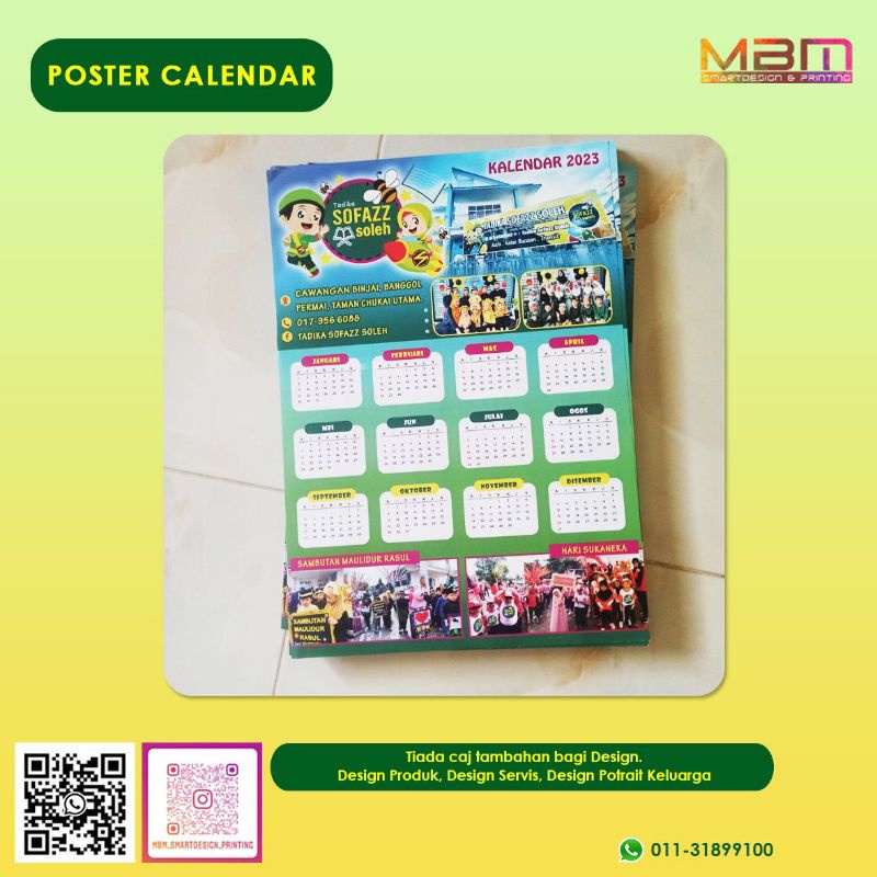 Kalendar Poster 2023 A3, A4 dan A5 CEPAT SIAP TAK SAMPAI SEMINGGU (Custom Design)