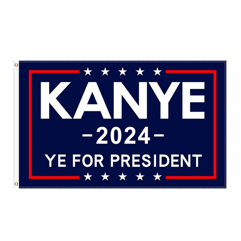 Kanye Campaign Flag Kanye West Campaign Merchandise Flag Kanye 2024 Campaign Flag Double Sided Heavy Duty Us Election Banner for Outdoor Garden 2 Metal Grommets