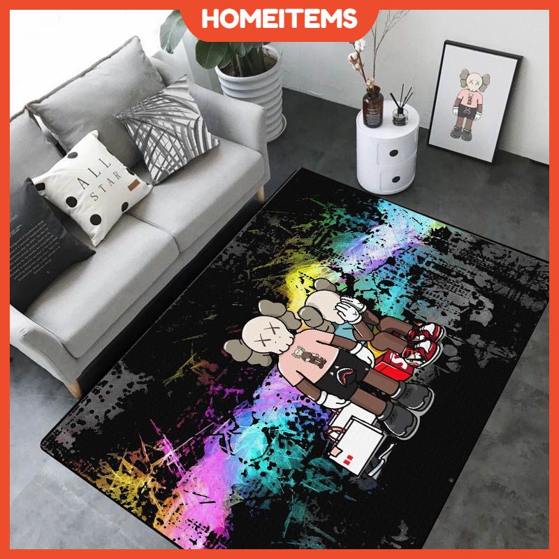 Karpet Carpets & Rugs 地毯 地垫 KAWS Chaopai carpet personality living room online celebrity with creative kaws carpet bedroom bedside carpet cloakroom cartoon floor mat