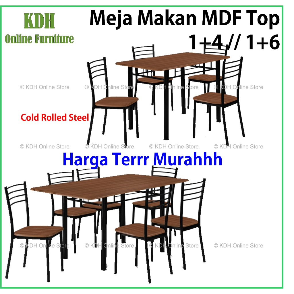 (KDH Online) KD 6452 A / KD 6652 A Meja Makan Murah/1+4 Meja Makan/Dining Table Set with 4 Chairs Home Living/Meja makan