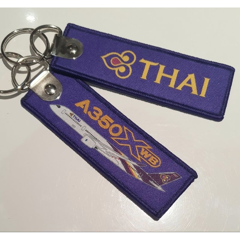 Keychain Woven THAI AIRWAYS Airbus A350 XWB Fabric