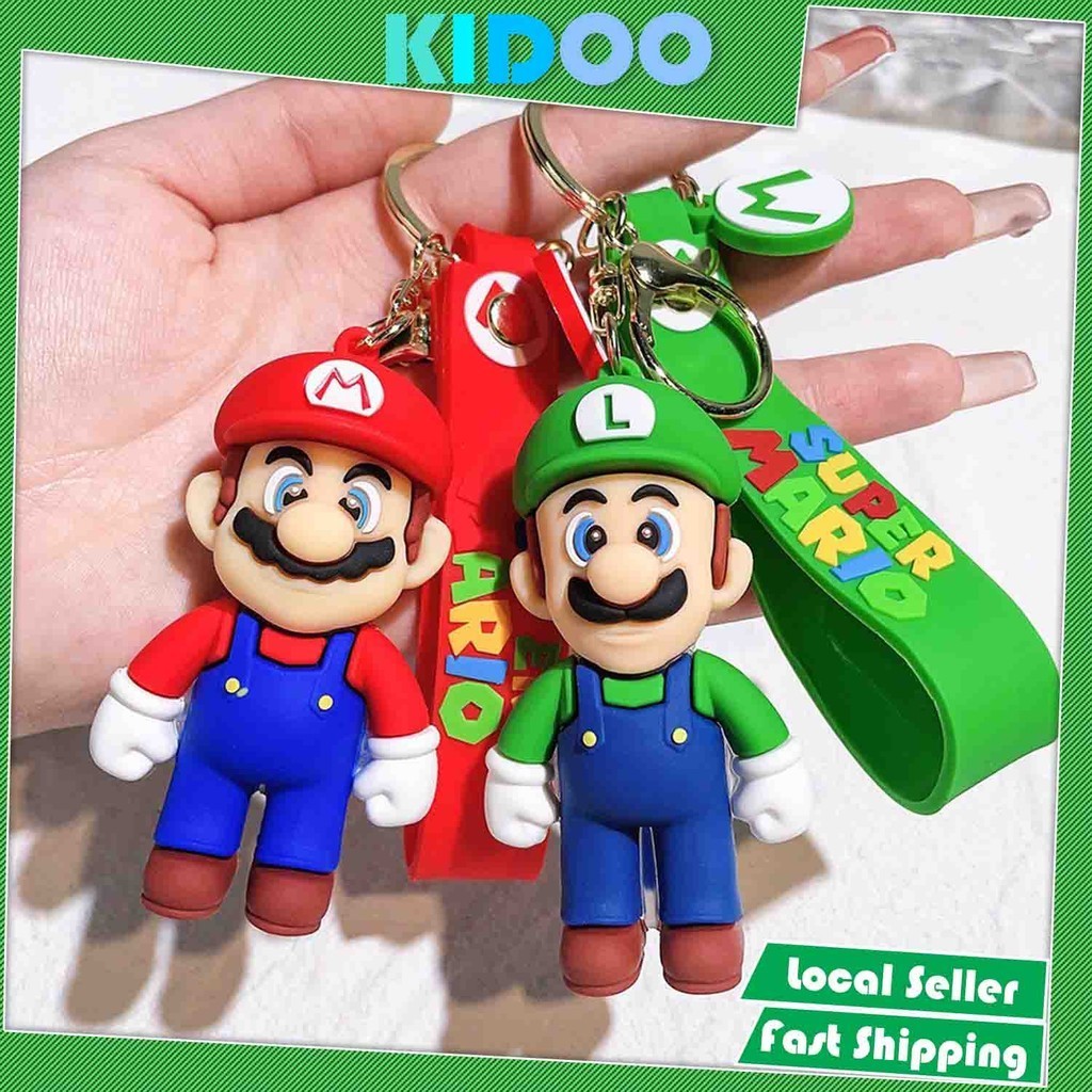 KIDOO Super Mario Keychain Mario Pendant Cartoon Cute Car Keychain Doll Mario Land Push Giveaway