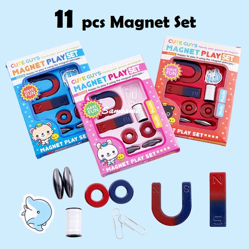 Kids Magnet Play Set Early learning science magnetic concept N S set beginner fun to learn magnet Bar U shape Ring type