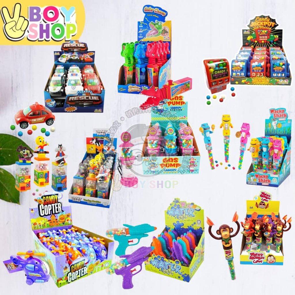 Kidsmania Jackpot/Gas Pump/Gator Chomp/Rescue/Wacky Monkey/Wacky Shark/Water Gun Candy/Vending Machine/Copter