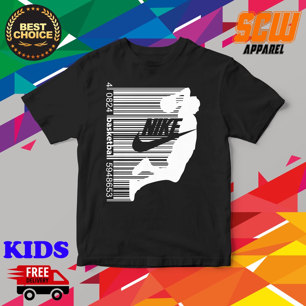 KIDS NIKE JORDAN BARCODE TSHIRT DESIGN 5 HIGH QUALITY COTTON UNISEX