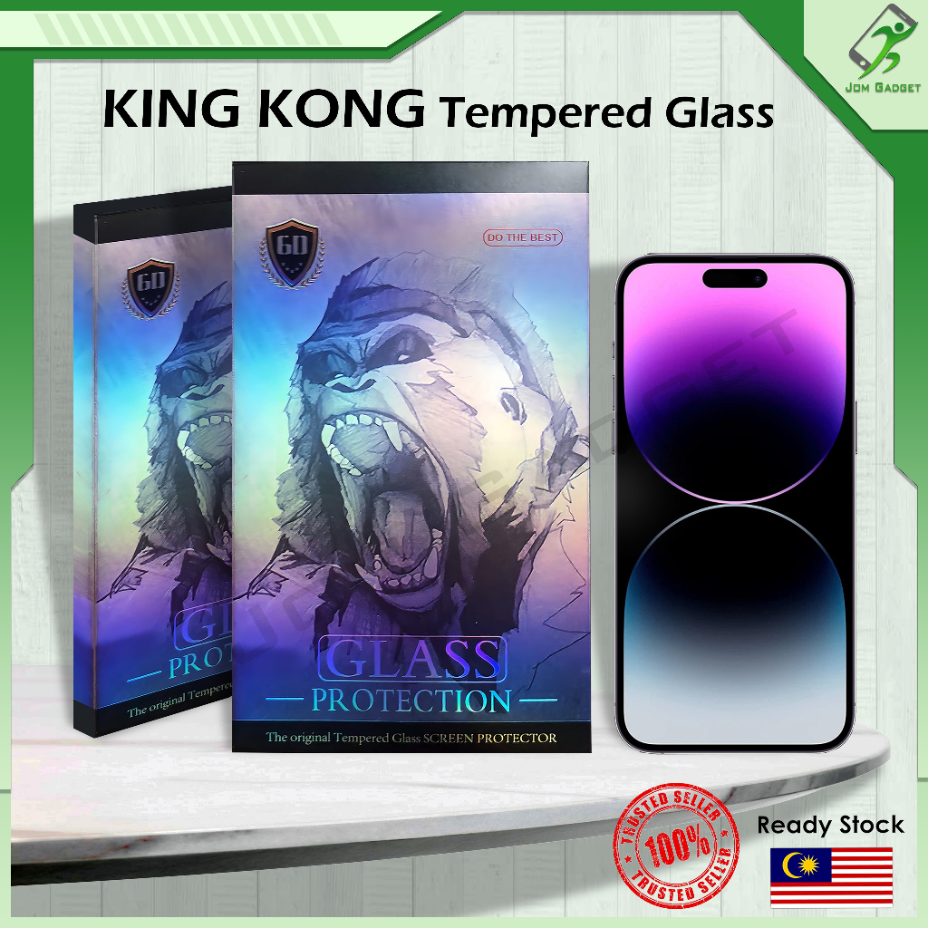 【KING KONG】For IP 14 14ProMax 13 12 11 XR X Xs Max 8+ 7+ 8 7 6s Full Tempered Glass Screen Protector Full HD Clear