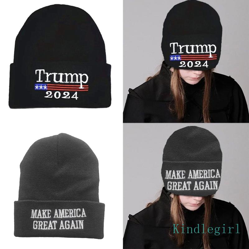 KING Unisex Beanie Donald 2024 Embroidered Election Hat for Women Men Teens Picture Props Election Merch Women Men