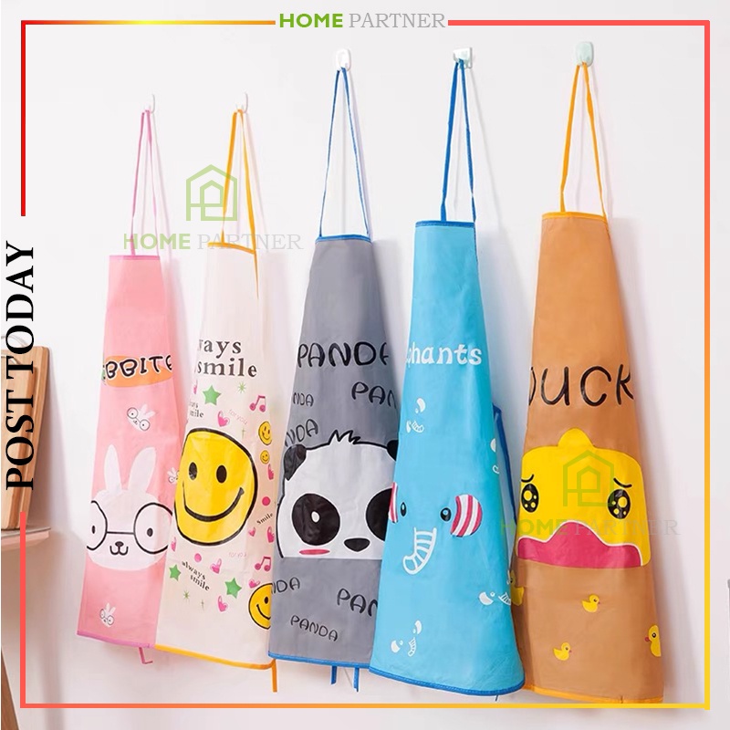 Kitchen Apron Cartoon Home Cleaning Apron Anti Oil Cooking Waterproof Bib Apron For Adults