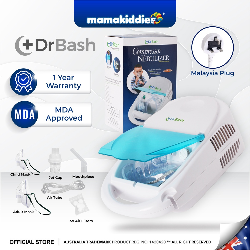 [ KKM LULUS ] DrBash Compressor Nebulizer Portable Air-Compressing Machine Asthma Inhaler Untuk Dewasa & Kanak-Kanak