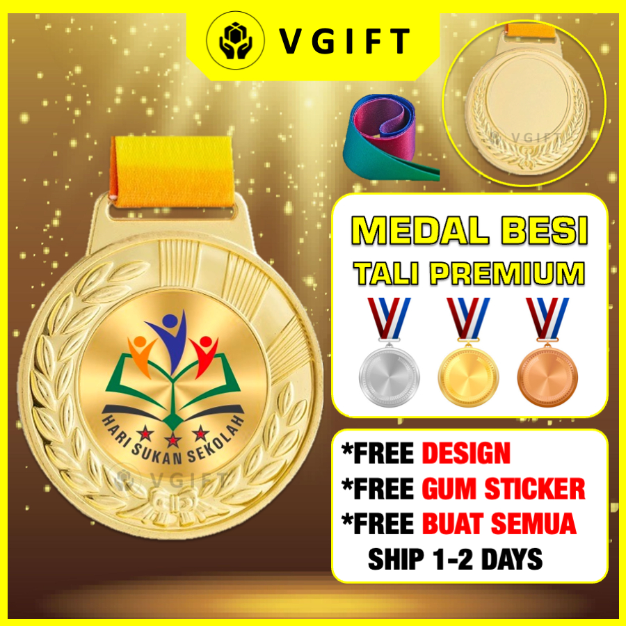 [KL SELLER] Custom Metal Medal Murah Medal Custom Medal Besi Badminton Bola Sepak Bowling Pingat