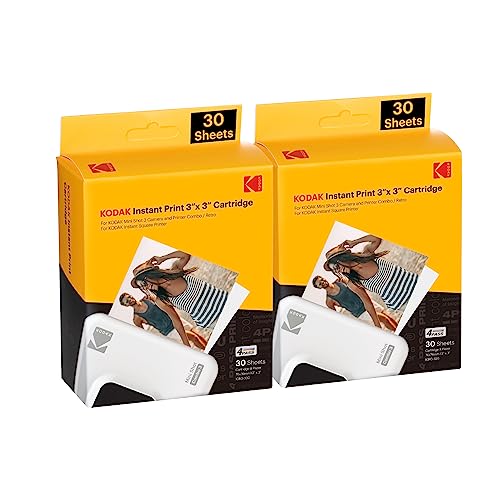 KODAK 4PASS Film Cartridge (3x3") for KODAK Mini 3 Retro and Mini Shot 3 Retro, 60 Sheets