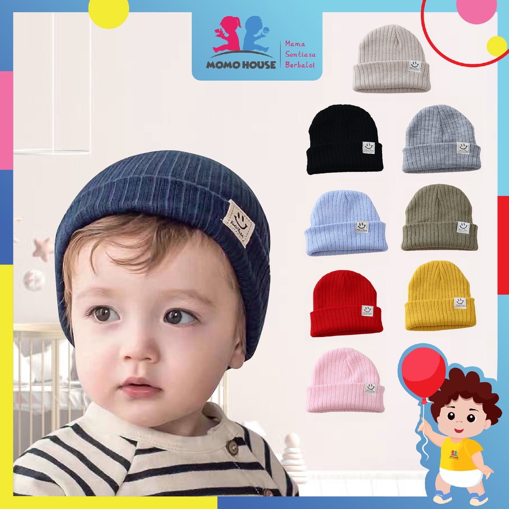 Korean Style Beanie Hat Baby Hat Snow Cap Winter Cute Baby Hat Wool Knitted Topi Budak Bayi Fashion Children Baby Cap