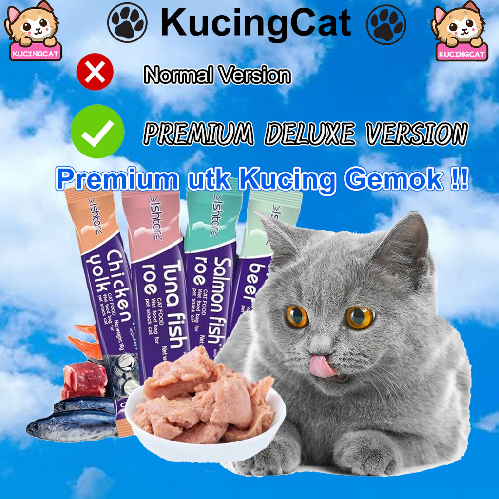 KUCINGCAT Makanan Anak Kucing 3 Bulan untuk Gemuk Sihat dan Bulu Gugur Cantik Lebat Vitamin Selera Makan Kucing Gemok