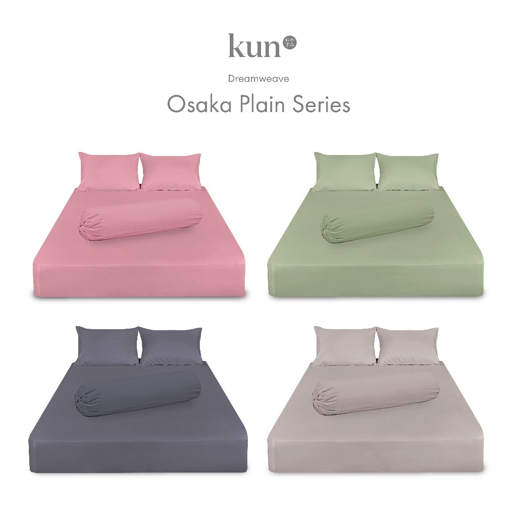 kun® Osaka Plain Plain Series Premium Bed Linen; Pillowcase, Bolster Case, Fitted Bedsheet, Quilt Cover (Ala Carte Only)