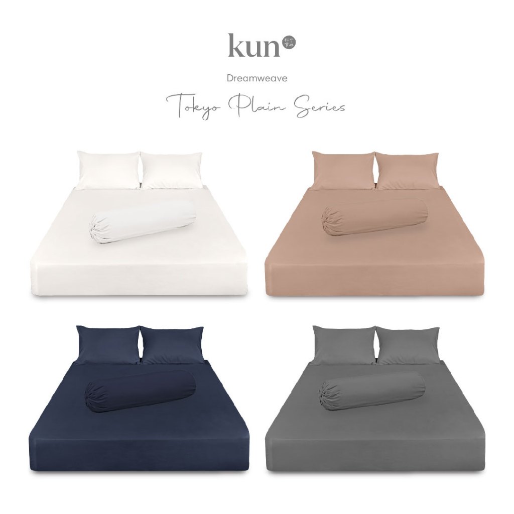 kun® Tokyo Plain Series Premium Bed Linen; Pillowcase, Bolster Case, Fitted Bedsheet, Quilt Cover (Ala Carte Only)