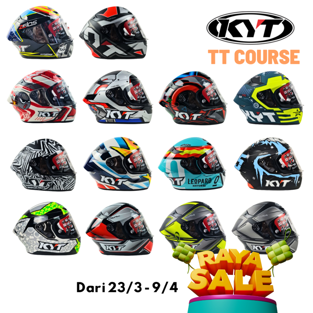 KYT TT COURSE FULL FACE HELMET (MARIO, SPACE MONKEY, DALLA PORTA, KASMA DANIEL, WINTER TEST)