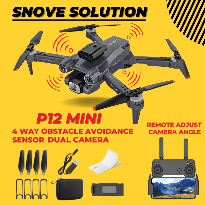 Latest Version P12 WIFI Drone With 4 Way Anti Langar + Adjustable Dual Camera Version OBSTACLE AVOID Sensor drones 无人机