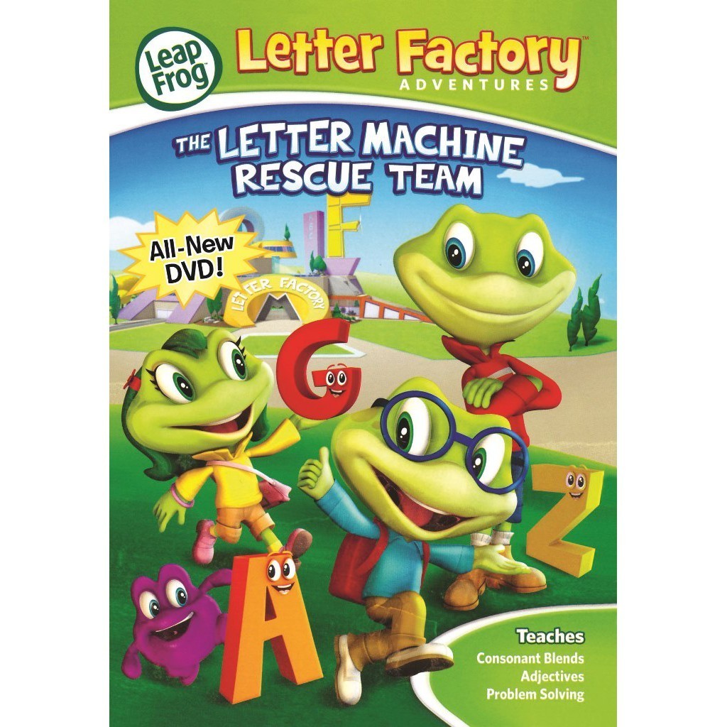 Leap Frog DVD Letter Factory Adventures The Letter Machine Rescue Team For 4-7 Years Teaches Consonant Blends Adjectives