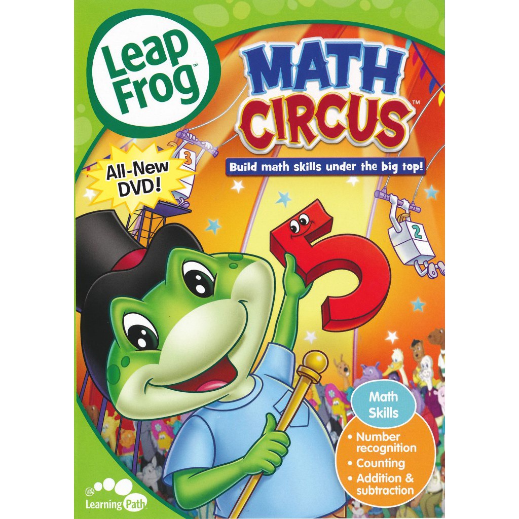 Leap Frog DVD Math Circus Build Math Skills Under The Big Top 3-6 Years Math Skills Number Counting Addition Subtraction