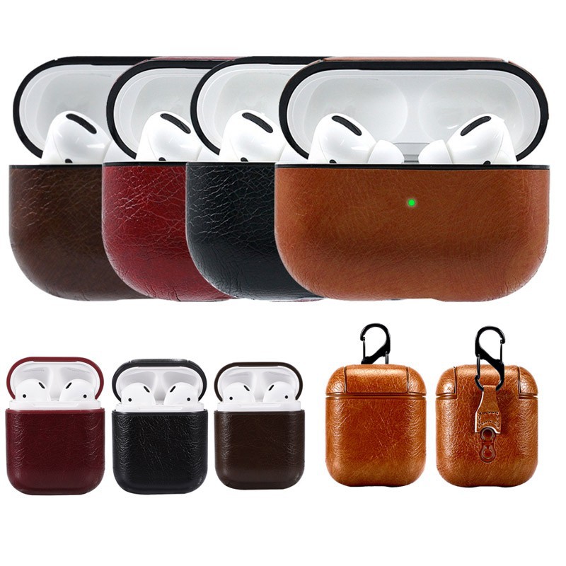 Leather Hook Case for AirPods Pro 3 2 1 2022 Retro Protective Pro Luxury Headphone Leather Cover