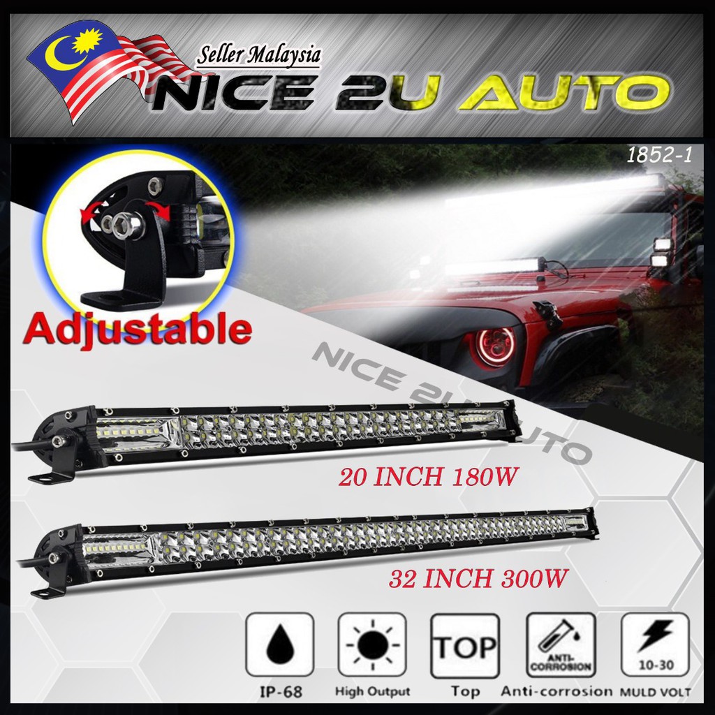 LED Car Work Light Bar Cree Chips 6D Combo Beam for ATV Vehicles SUV Truck Waterproof ⚡READYSTOCK⚡