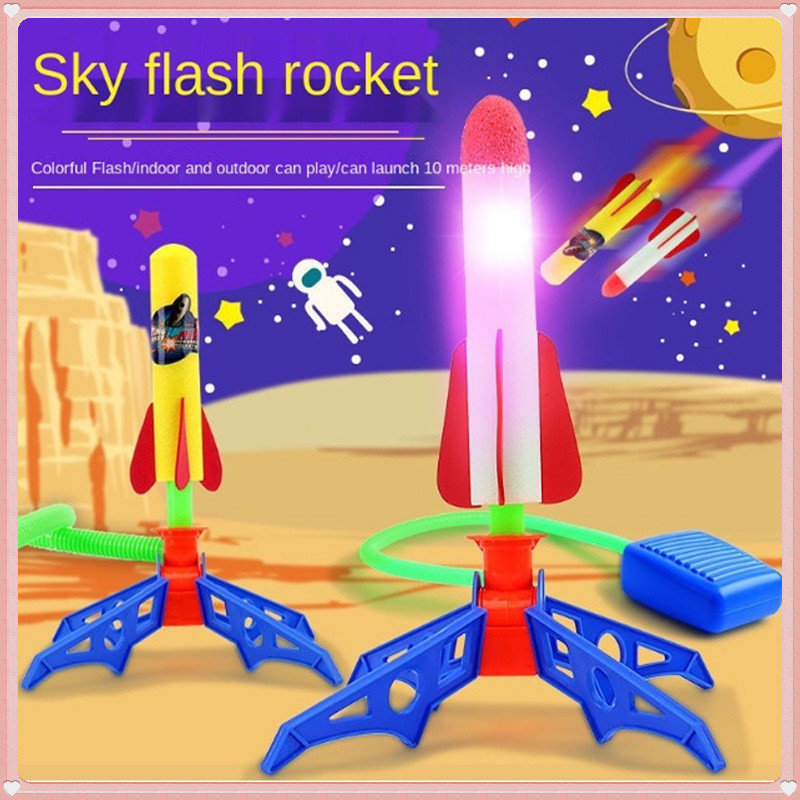 LED Skyrocket Flying Blaster Rocket Launcher Kids Toy with Flash Light Outdoor Parent-child Game Children Gift