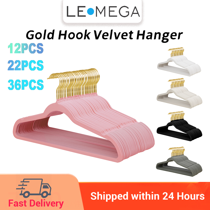 Lemega Premium Clothes Hanger , Notched Design Non Slip Velvet Hanger, Suit Hanger with 360 Swivel Hook, Colothes Hanger Heavy-Duty for Hanging Shirts,Dresses,Coats,Sweaters and Jackets