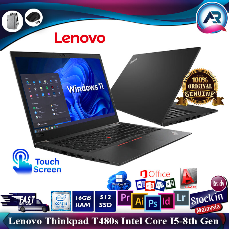 LENOVO THINKPAD T480S i5-8350U(8gen) 16GB RAM 512GB SSD 14.0'' FHD LED TOUCH SCREEN WINDOW 11 PRO ORIGINAL OFFICE 2021 WARRANTY 1 YEAR LAPTOP