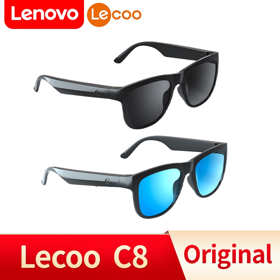 Lenovo Lecoo C8 Smart Glasses Headset Wireless Bluetooth 5.0 Sunglasses Outdoor Sport earphone Calling Music Anti-Blue Eyeglasses