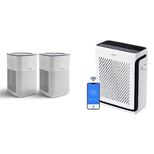 LEVOIT Air Purifier for Home Bedroom, HEPA Fresheners Filter Small Room Cleaner with Fragrance Sponge for Smoke & Air Purifiers for Home Large Room Bedroom Up to 1110 Ft² with Air Quality and Light