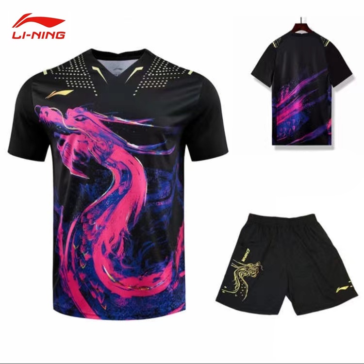 Li Ning table tennis clothing Chinese team competition clothing men and women quick-drying breathable national clothing dragon clothing