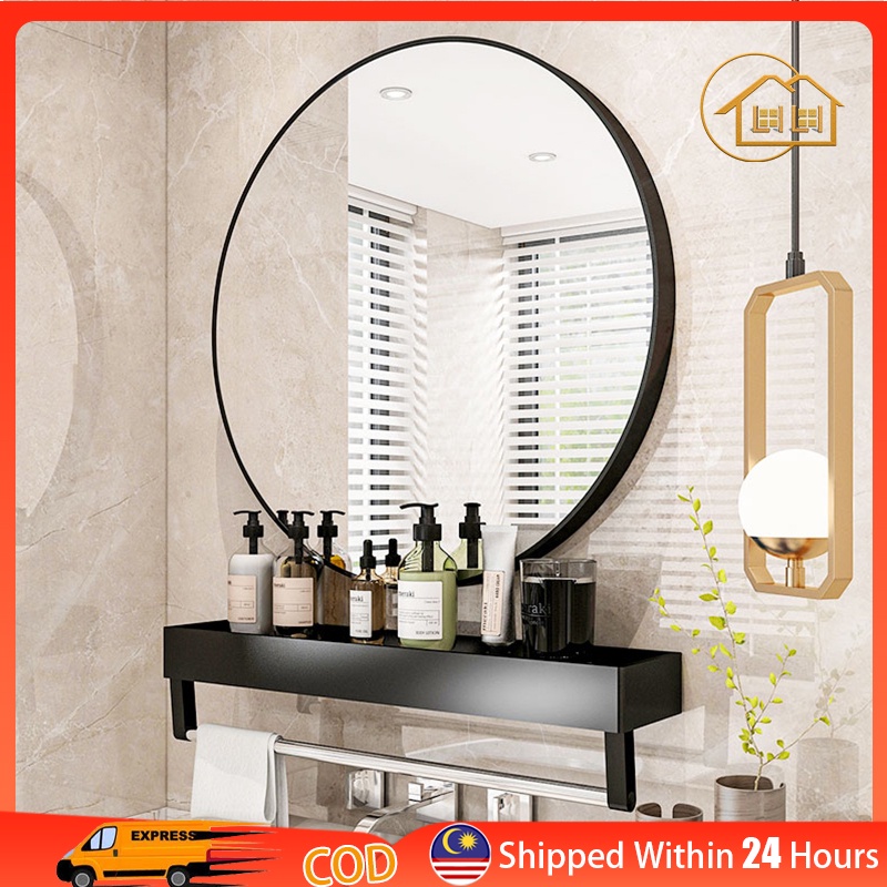 LI| Bathroom Mirror Cermin Bilik Mandi Round decorative mirror Dressing Mirror and shelf/mirror only Toilet Mirror镜子