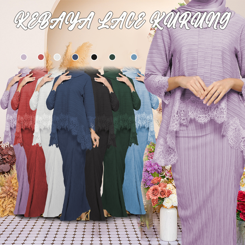 Lilac Purple Kurung Baju Raya 2024 Kebaya Lace Bali Tanpa | Kebaya Bali | Baju KEBAYA BAJU KURUNG NIKAH TUNANG MINI LACE