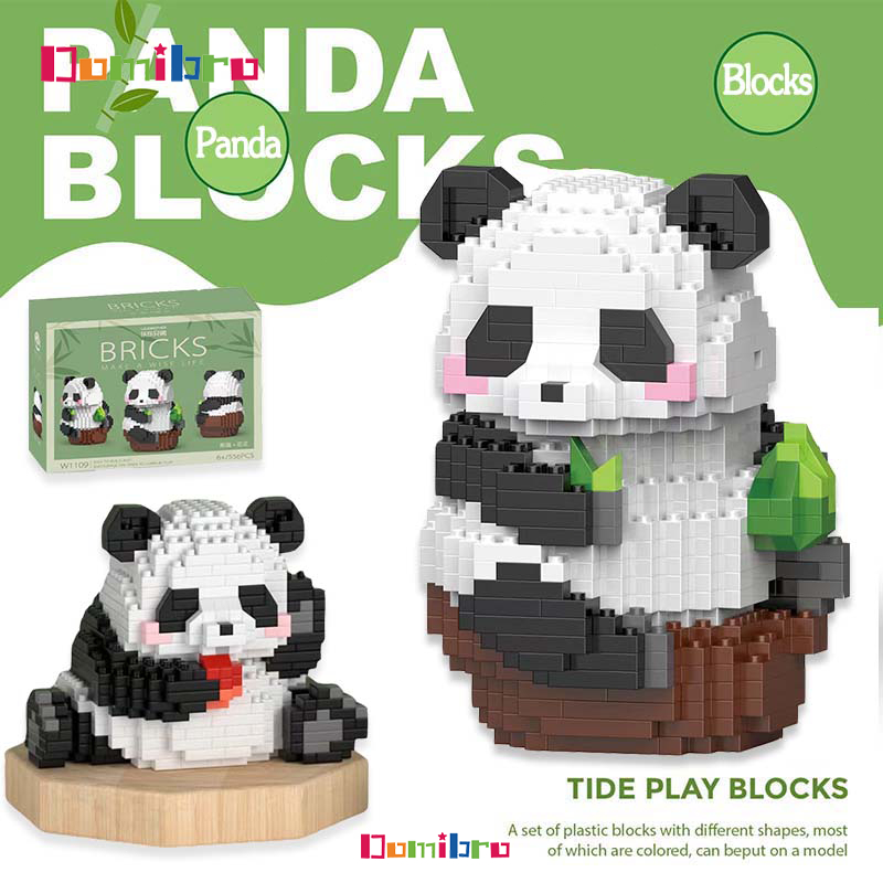 ⚡Local Stock⚡Cute Panda Cartoon Building Blocks Chinese National Treasure Panda Diamond Small Particle Toys for Kids