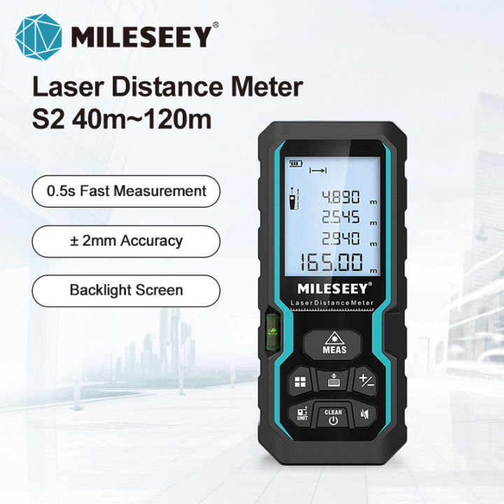 【Local】 ★Mileseey★100M Laser Rangefinder Smart Digital Lazer Level laser measurement tool Range Finder High Precision LCD Display Electronic Angle Measuring Tape Ruler Tool Measurement Mini Handheld Pengukur