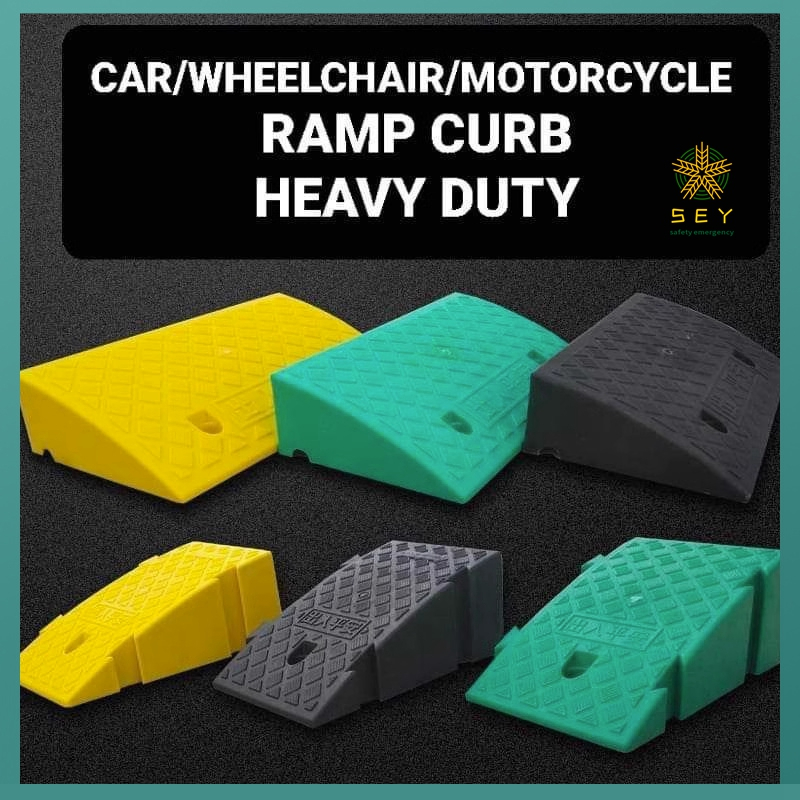 【Local shipment】Heavy Duty Fast ship rubber plastic wheelchair car ramp curb rem tangga motor oku for Car Truck Bike Motorcycle Wheelchair