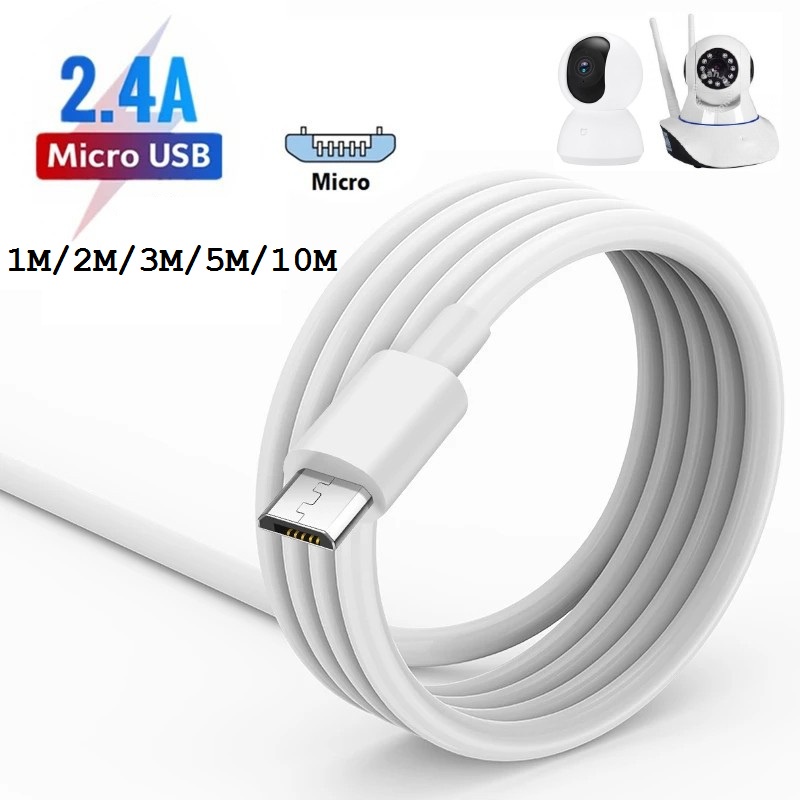 ♕LOCAL STOCK♕ 1M/2M/3M/5M/10M Micro USB 2A For IP Camera CCTV Cable