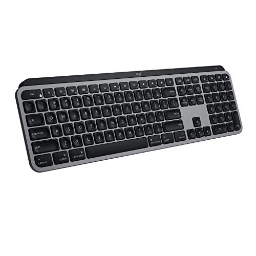 Logitech MX Keys Advanced Wireless Illuminated Keyboard for Mac, Backlit LED Keys, Bluetooth,USB-C, MacBook Pro/Air,iMac, iPad Compatible, Metal Build - With Free Adobe Creative Cloud Subscription